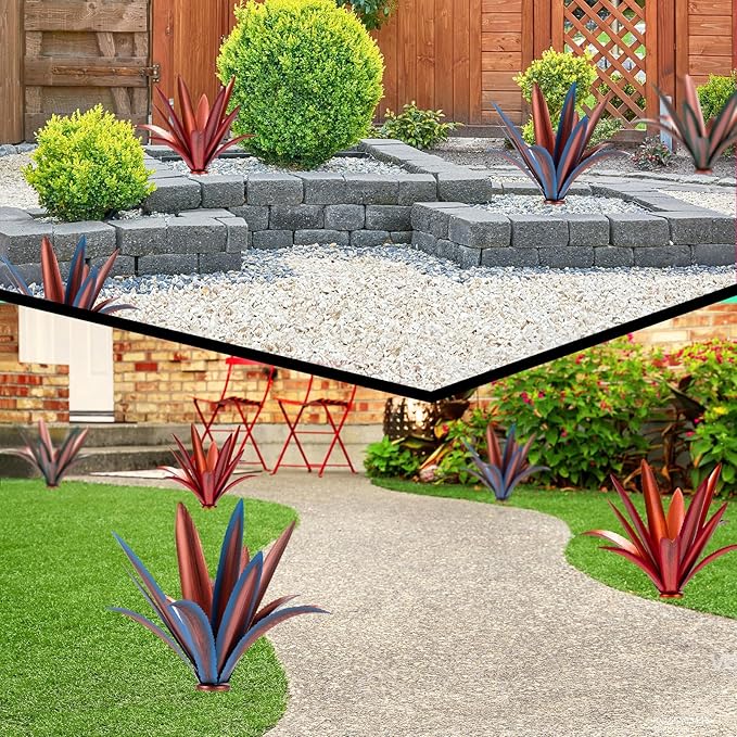 Large Tequila Rustic Sculpture, Rustic Metal Agave Plants for Outdoor Patio Yard Mexican Plant