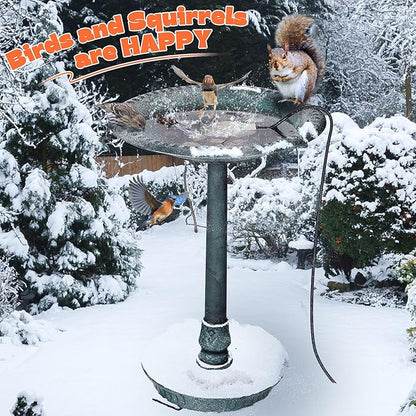 2 Pack Upgrade Bird Bath Heater for Outdoors in Winter, Pond Deicer 60 Watts Birdbath Deicer Water Heater Thermostatically Controlled with Auto Shut off Function for Patio Lawn (White,Frosted Gray)