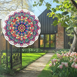 Wind Spinners Outdoor, Hanging Wind Spinner for Garden Decoration, 8 inch 3D Stainless Steel Metal Wind Sculpture for Indoor/Outdoor Decor, Multi Red Mandala