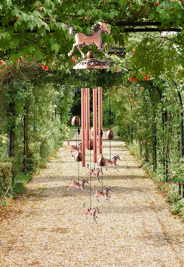Horse Wind Chimes Outdoor, for Women,Horse Lover Birthday Gifts for Men/Mom/Grandma Metal WindChimes Outside/Indoors, Lawn, Patio, Garden Decor, Yard Decorations