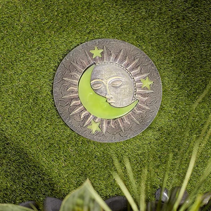 Zingz & Thingz Outdoor Garden Collection Colorful Stepping Stone, 10.25x10.25x0.5, Sun & Moon