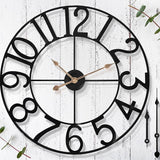 18 in Large Outdoor Clock – Black Metal Outdoor Wall Clock for Patio/Pool Area – Farmhouse Decorative Outdoor Clocks Sient Battery Operated – Vintage Industrial Outside Clock for Garden, Backyard