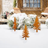 Pine Tree Metal Yard Decor Durable Outdoor Garden Stakes for Forest and Cabin Aesthetics