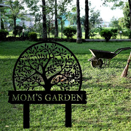 Personalized Garden Sign with Tree Of Life Design, Custom Garden Stake with Nature, Customized Garden Gift, Farmhouse Flower Garden Decor for Outside, Gardening Decor Gifts for Gardeners, Backyard Art