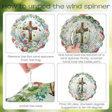 Hanging Wind Spinners Outdoor - Metal Cross Decor 3D Stainless Steel Wind Spinner for Patio Lawn Garden Indoor Balcony Kinetic Spinning Art Sculpture Birthday Gifts for Women Mom Grandma Wife
