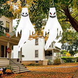 Geefuun 2PCS Halloween Fierce Ghost Windsocks Hanging Decorations - 43 Inch Flag Wind Socks for Home Yard Outdoor Decor Party Supplies