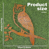 DoubleFill Rustic Copper Metal Owl Statue Outdoor Garden Decor Weather Resistant Rusty Metal Wall Art for Patio Lawn and Backyard Sculpture Gift