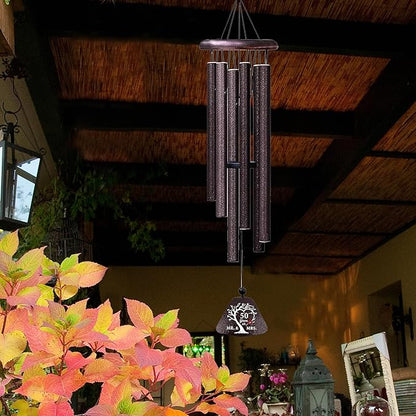 ZANIION 50th Anniversary Wedding Gifts Wind Chime 32", Happy 50 Years of Marriage Gifts Idea, 50th Anniversary Decorations for Couples, Parents, Husband, Wife, Romantic Gift for Her/Him Wine Bell 32"
