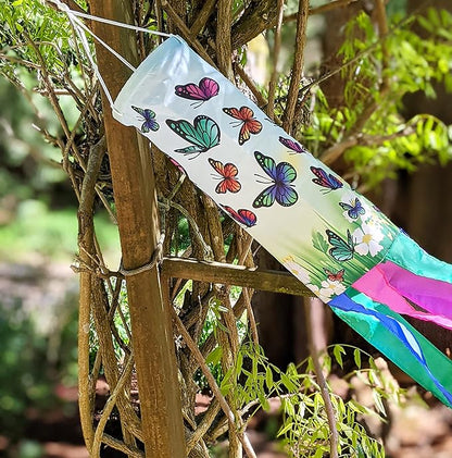 Madrona Brands Butterfly Windsock | Durable Outdoor Hanging Wind Decoration | Yard, Garden, Patio, Deck | 60 Inch