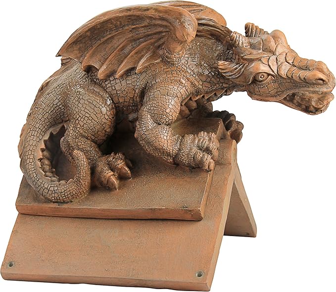 Design Toscano NG30667 Apex, the Winged Dragon Sculptural Roof Cresting,Terra Cotta