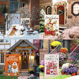 Louise Maelys All Season Garden Flag 12 Set Seasonal Double Sided 12x18 Inch Holiday Welcome Small Burlap with Anti-Wind Clip and Stopper St. Patrick's Father's Mother's Day Outdoor Outside Yard Decor