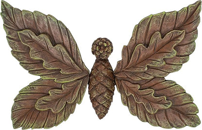 NAT & Jules Pinecone Butterfly Brown 3 inch Resin Stone Outdoor Tree Face Statue