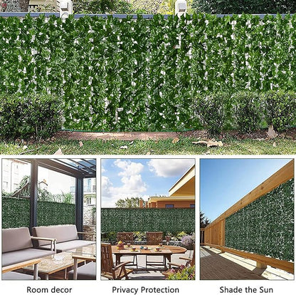 Privacy Fence Screen Artificial Ivy Grass Wall Screen 240x40 in Balcony Fence Privacy Screen Faux Vines Green Backdrop Fake Ivy Wall Panels Hedge Fence for Patio,Garden, Backyard Indoor Outdoor deocr