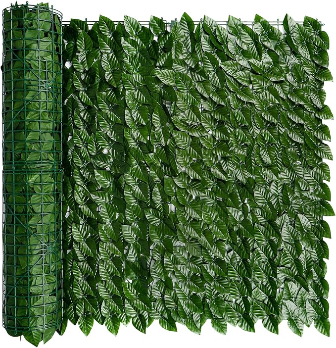 iCover Artificial Ivy Privacy Screen for Fence, 39x98in Strengthened Joint Prevent Leaves Falling Off, Faux Hedge Panels Greenery Vines, Decorative Fences for Outdoor, Garden