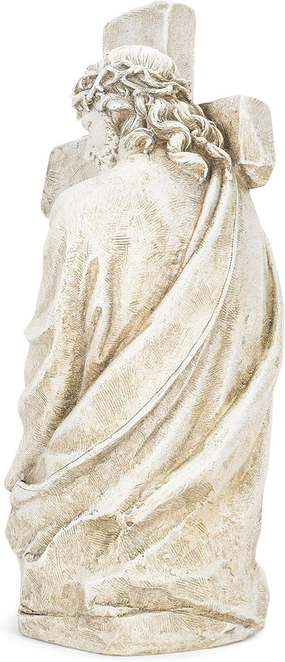 Joseph's Studio by Roman, Jesus Holding a Cross Garden Statue, Religious Outdoor Decor