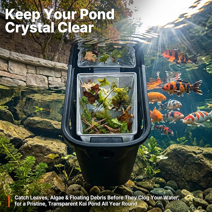 Pond Replacement Skimmer Debris Net - 15.75 X 12.75in Pond Skimmer Net for Outdoor Ponds Pool Debris Net Compatible with Aquascape Series 200 Pond Skimmer Filter, White