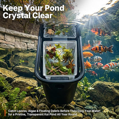 Pond Replacement Skimmer Debris Net - 15.75 X 12.75in Pond Skimmer Net for Outdoor Ponds Pool Debris Net Compatible with Aquascape Series 200 Pond Skimmer Filter, White