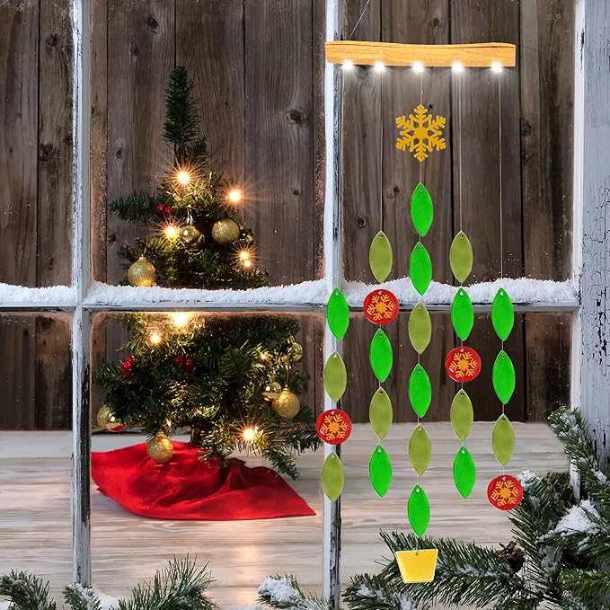 Solar Wind Chimes Unique Light, Glass Mobile Hanging Solar Light Wind Chime for Home, Garden, Patio and Yard Decor