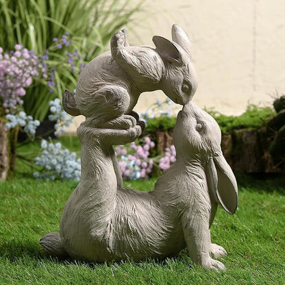 Hi-Line Gift Ltd. Mom & Baby Rabbits Garden Statue Bunny Yard Decor