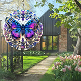 Butterfly Wind Spinners Outdoor, Hanging Wind Spinner for Garden Decoration, 8 inch 3D Stainless Steel Metal Wind Sculpture for Indoor/Outdoor Decor