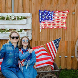 LAMPHOME 14Inch Patriotic Lighted Window Decoration,American Pride USA Flag Lighted Window Hanging - Outdoor Lighted Stars and Stripes Decoration for Home or Office