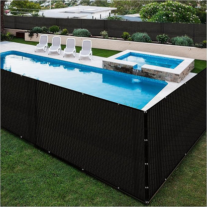 Boen - Backyard Privacy Screen Fence Covering 6' x 50' - Black - Instant Outdoor Privacy Fence Screen for Any Metal, Chain Link, Wood Panels or Plastic Fencing - Shade & Block Wind Privacy Wall