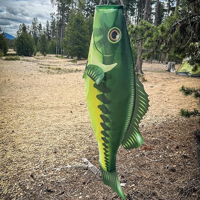 In the Breeze 5115 — Bass Fish Windsock-Hanging Outdoor Decoration, 48"
