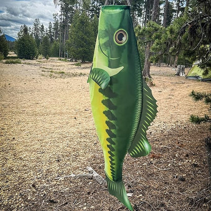 In the Breeze 5115 — Bass Fish Windsock-Hanging Outdoor Decoration, 48"