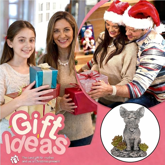 IVCOOLE Solar Dog Statue - Garden Resin Dog Figurine with Solar Lantern & Ourdoor Decorations for Patio Porch Lawn and Yard - Ideal Gift for Dog Lovers, Moms & Grandmas