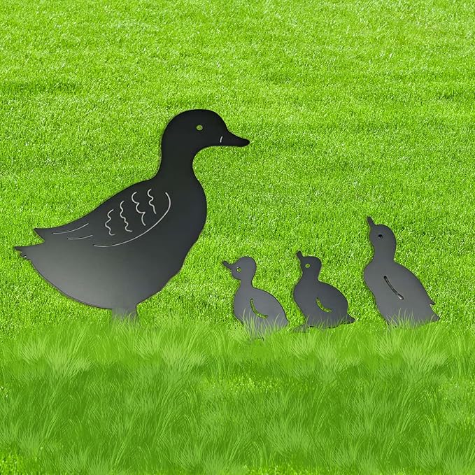 Premium Metal Duck Yard Art, Rustproof Black Silhouette Animal Stake for Garden, Lawn & Patio, Weather Resistant Farmhouse Outdoor Decor