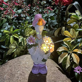 Outdoor Solar-Powered Goose Statue – Garden Goose Decor with Solar Light, Resin Solar Garden Statue Waterproof for Lawn Patio Porch Yard– Goose Figurine Gift for Mom, Grandma, Women Garden Lovers