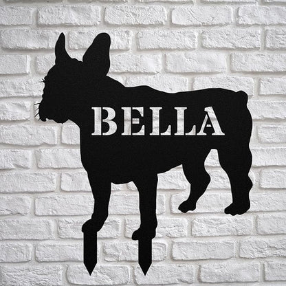 Personalized Frenchie Garden Statue Stake,Custom Frenchie Dog Outdoor Yard Art Decor,Memorial Remembrance Sculpture for Yard Garden Porch Lawn Grassland Park Farm Flowerpot Decor.