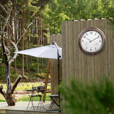 Outdoor Clocks Waterproof, 18 in Large Outdoor Clock for Patio w/Thermometer Hygrometer, Silent Battery Operated Decorative Vintage Outdise/Indoor Wall Clock for Living Room,Bathroom,Pool-Bronze