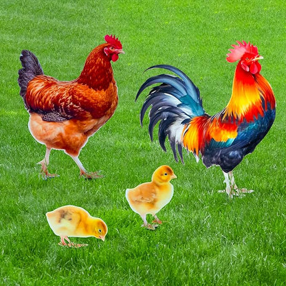 Chicken Decor Metal Garden Stakes Chicken Gifts for Women/Men Chicken Lovers Gifts Multicolor Statues for Yard Art, Outside, Patio, Outdoor Decor, Garden Decorations, Lawn Ornaments