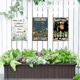 3PCS Funny Metal Garden Signs Decor for Outside-Funny Yard Decor Patio,Backyard,Gardening Gifts for Women,Gardeners,and Plant Lovers,Mothers Grandmas and Housewarming 8x12inch