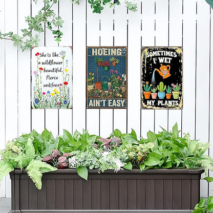 3PCS Funny Metal Garden Signs Decor for Outside-Funny Yard Decor Patio,Backyard,Gardening Gifts for Women,Gardeners,and Plant Lovers,Mothers Grandmas and Housewarming 8x12inch