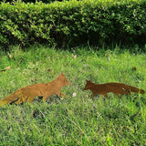 2 PCS Animal Garden Decoration, Lawns Animal Indoor Outdoor Garden Statue, Animal Figurine for Gardens Patios, Creative Animal Garden Sculpture, Sneaky Rustic Animal Garden Decoration