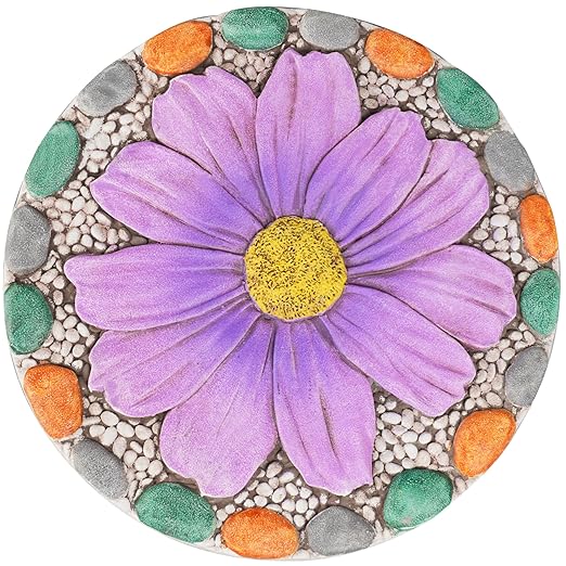 Outdoor Garden Decor Stepping Stones - Outside Garden Yard Decorative Stones Gifts for Women Garden Decor for Outside 10x10x0.75 Inch Cynkeyee