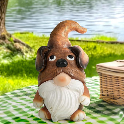 Puppy Gnome Decorations Outdoor Garden Dog Gnome Statue for Garden Decor, Front Porch Decor, Lawn, Patio Decor, Puppy Knome Nomes Gifts for Mom Grandma & Women