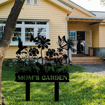 Custom Metal Garden Sign, Personalized Garden Metal Stake with Birds, Flower Garden Name Decor, Custom sign for Outside, Customized Gardening Decoration, Farmhouse Decor, Yard Art, Gift for Gardener