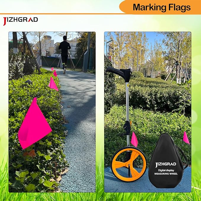 200Pack Pink Marking Flags, JIZHGRAD 15x4x5 Inch Marker Flags Use for Yard & Lawn, Boundary & Dog Training, Survey & Landscape, Sprinkler & Surveyor, Garden & Construction, High Visibility, Sturdy, Versatile, UV & Weather Resistant