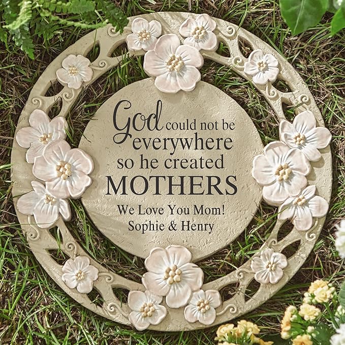 Let's Make Memories Personalized God Couldn't Be Everywhere Flower Garden Stone - for Mom - for Her