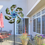 58" Metal Green Fish Wind Spinners Garden Stake -Ocean Theme Windmill Outdoor Decorations, Colorful Garden Wind Spinner Outside Decor, Wind Sculptures Lawn Decor for Yard Patio, Backyard