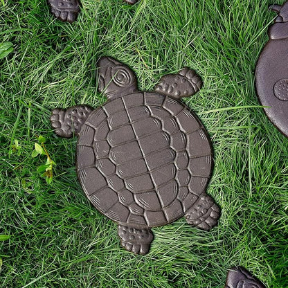 Sungmor Cast Iron Turtle Stepping Stones, Sturdy Metal Stepping Mat for Front Door, Outdoor Walkway Decorative Statue, Garden Path Pavers for Yard Lawn Landscaping