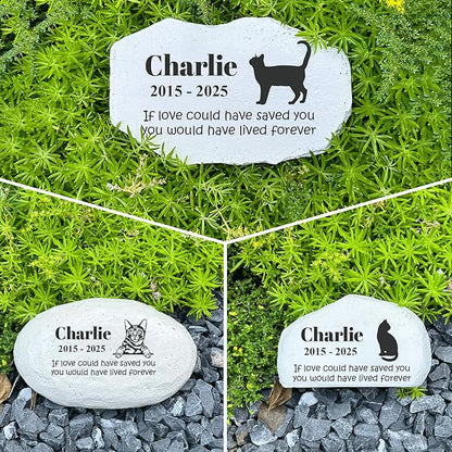 Personalized Pet Memorial Stone - Cat Headstone - Cat Tombstone - Garden Memorial Stone Customized - Loss Gift for Pet - Stepping Stone Outdoor