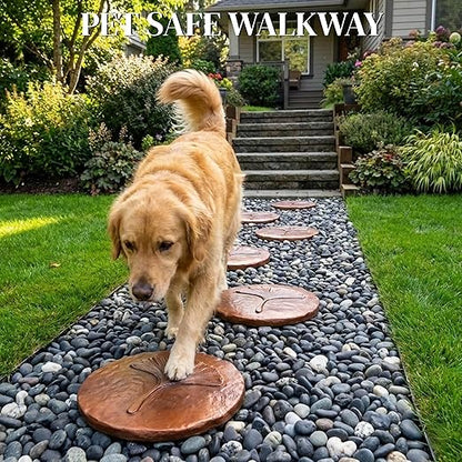 Stepping Stones Outdoor Set of 3, 10.8" Antique Ginkgo Bronze Garden Stones Outdoor Decorative Set – Grandma Mothers Day Gifts, Garden Memorial Stone for Loved Ones, Backyard Pathway Pavers, Walkway