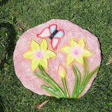 Stepping Stone Decorative Step Stones That Stake Into The Ground, Landscaping Stepping Stone/Walkway Tiles, Yard Decor Pathway Pavers Stones Ornaments(Pink)