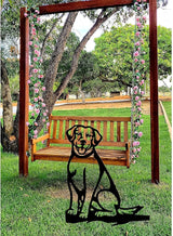 Metal Garden Dog Statue Ornament Gift Metal Art Dog Silhouette Decoration Steel Dogs Statue Decorative Garden Stakes for Yard, Lawn, Patio, Pathway (Labrador)
