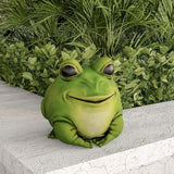 Frog Statue-Resin Chubby Animal Figurine for Outdoor Lawn and Garden Décor-Great for Flower Beds, Fairy Gardens, Backyards and More by Pure Garden