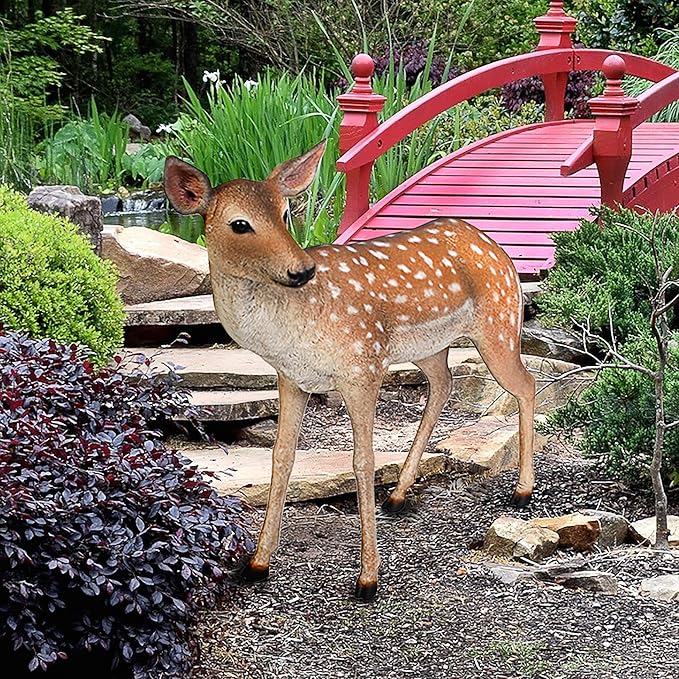 Design Toscano Spotted Deer, Forest Fawn Sculpture